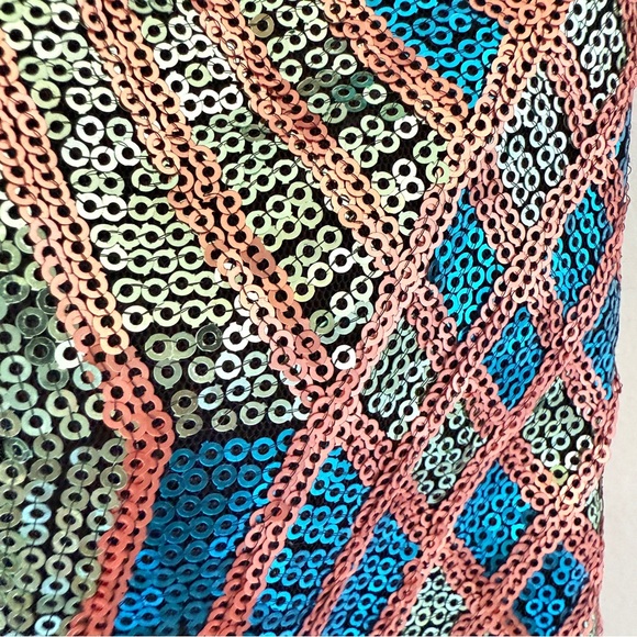 Lulus Glow With The Flow Multicolor Sequin Geometric Mini Dress - Picture 7 of 8